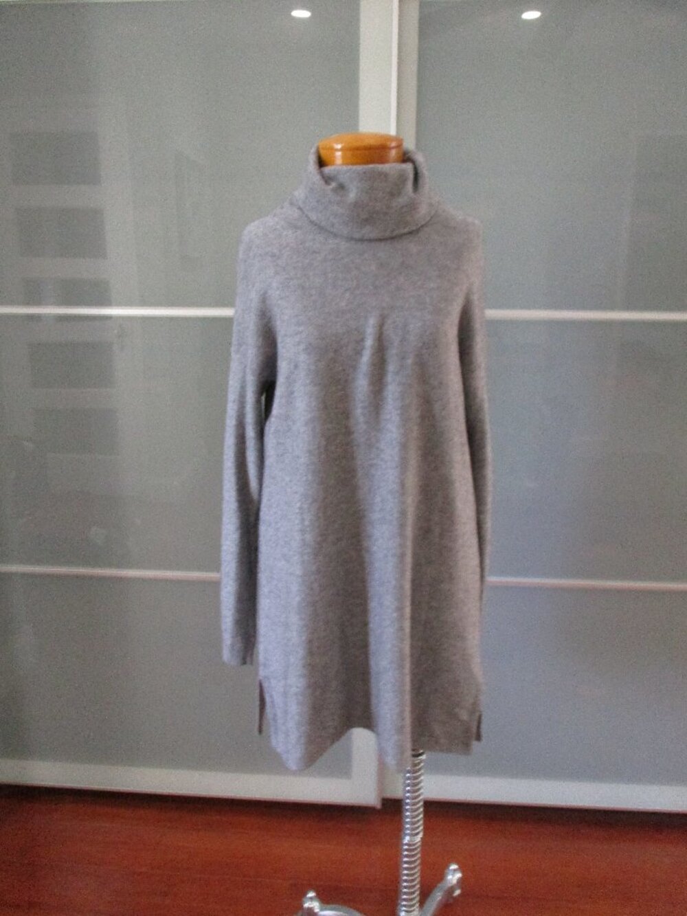 Joie Turtleneck Long Sleeve Wool Cashmere Blend Sweater Shift Dress